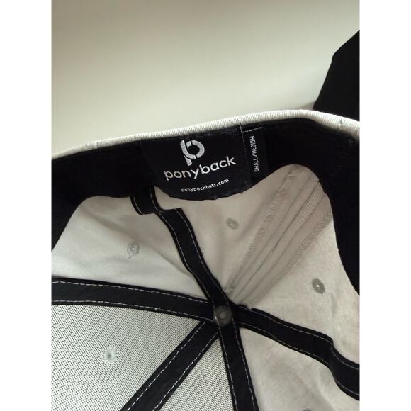 $124 New Ponyback hats set of 2 - black and grey small medium main image 5